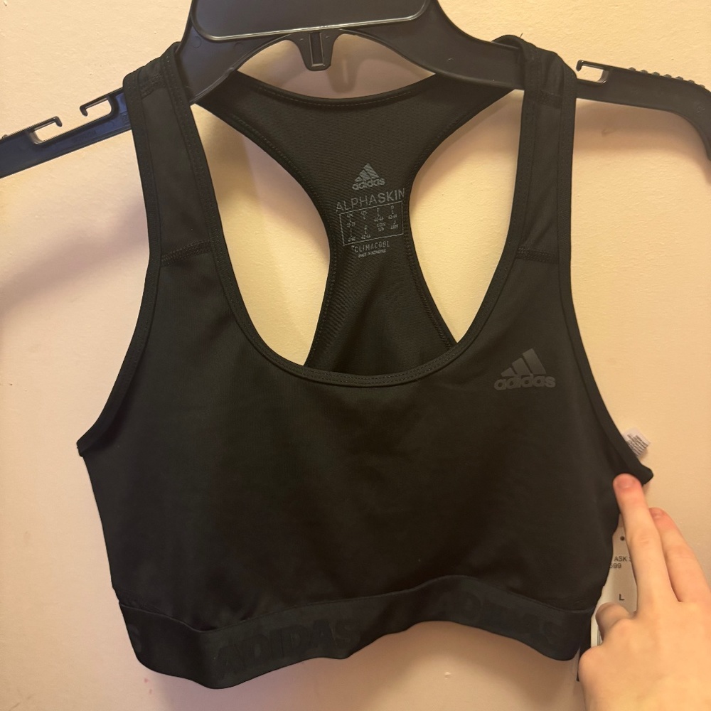 Adidas sport bra non padded black large